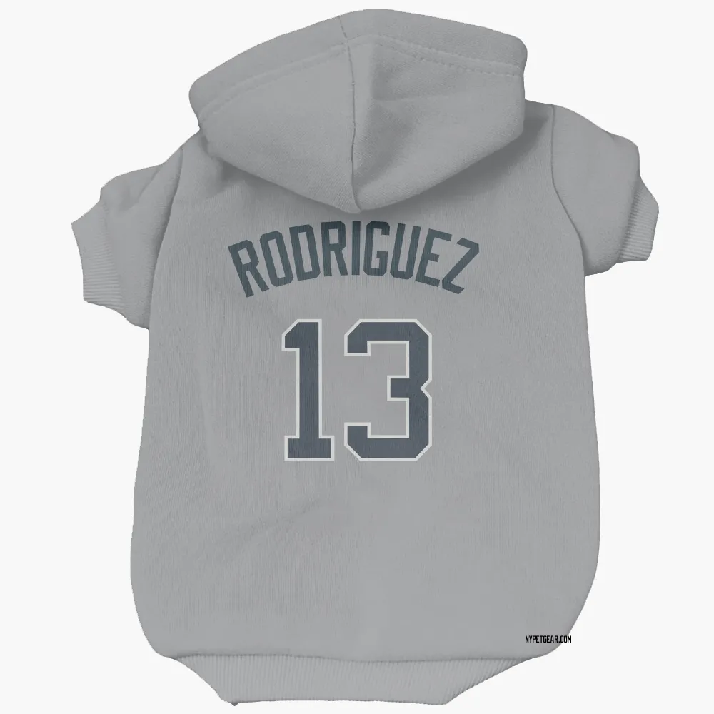 New York Yankees Alex Rodriguez Gray Pet Hoodie for Dog & Cat