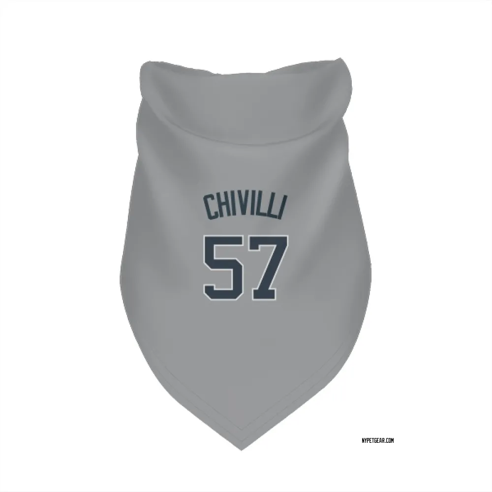 New York Yankees Angel Chivilli Gray Pet Bandana for Dog & Cat