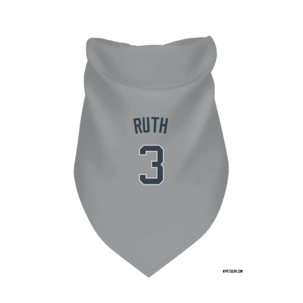 New York Yankees Babe Ruth Gray Pet Bandana for Dog & Cat