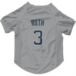 New York Yankees Babe Ruth Gray Pet Jersey for Dog & Cat