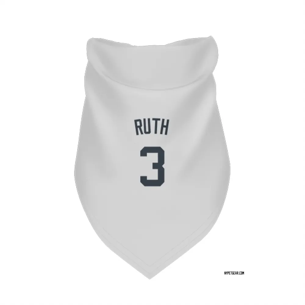 New York Yankees Babe Ruth White Pet Bandana for Dog & Cat