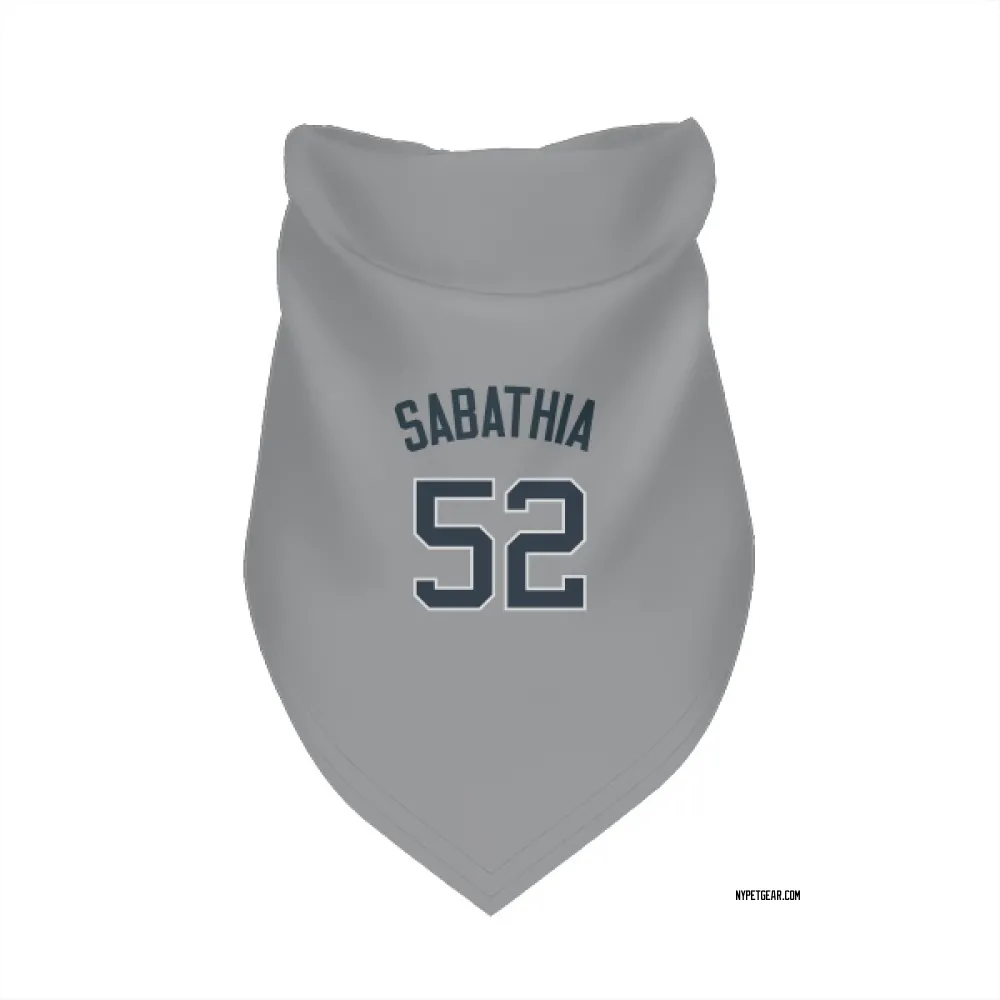 New York Yankees CC Sabathia Gray Pet Bandana for Dog & Cat