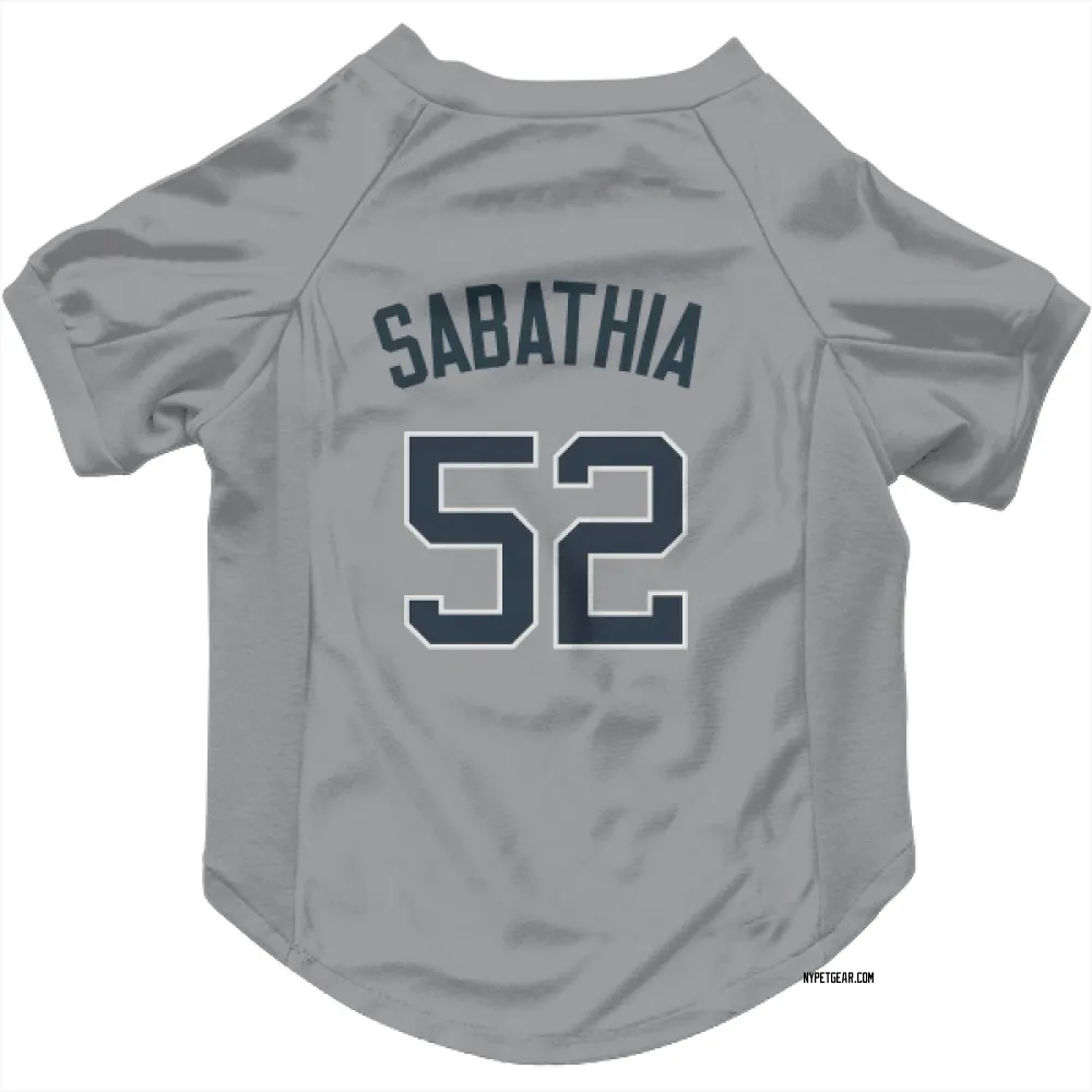 New York Yankees CC Sabathia Gray Pet Jersey for Dog & Cat