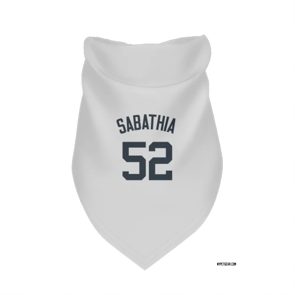 New York Yankees CC Sabathia White Pet Bandana for Dog & Cat