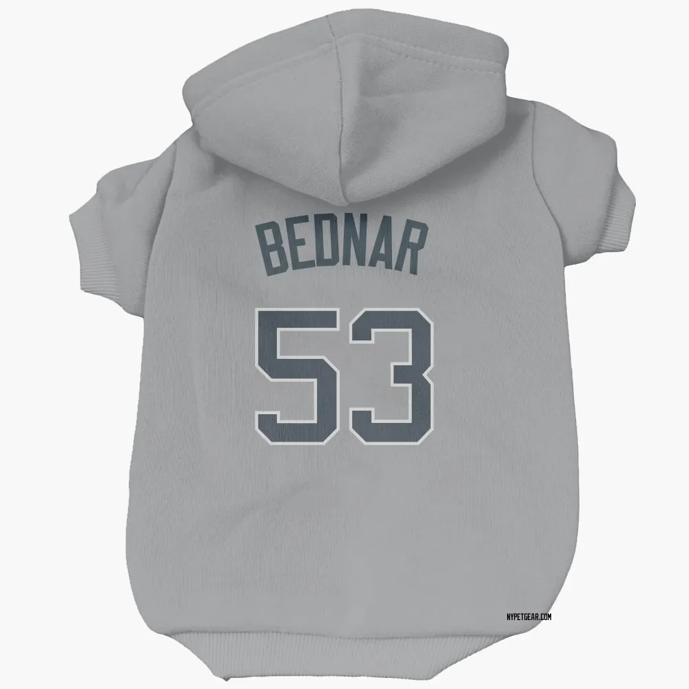 New York Yankees David Bednar Gray Pet Hoodie for Dog & Cat