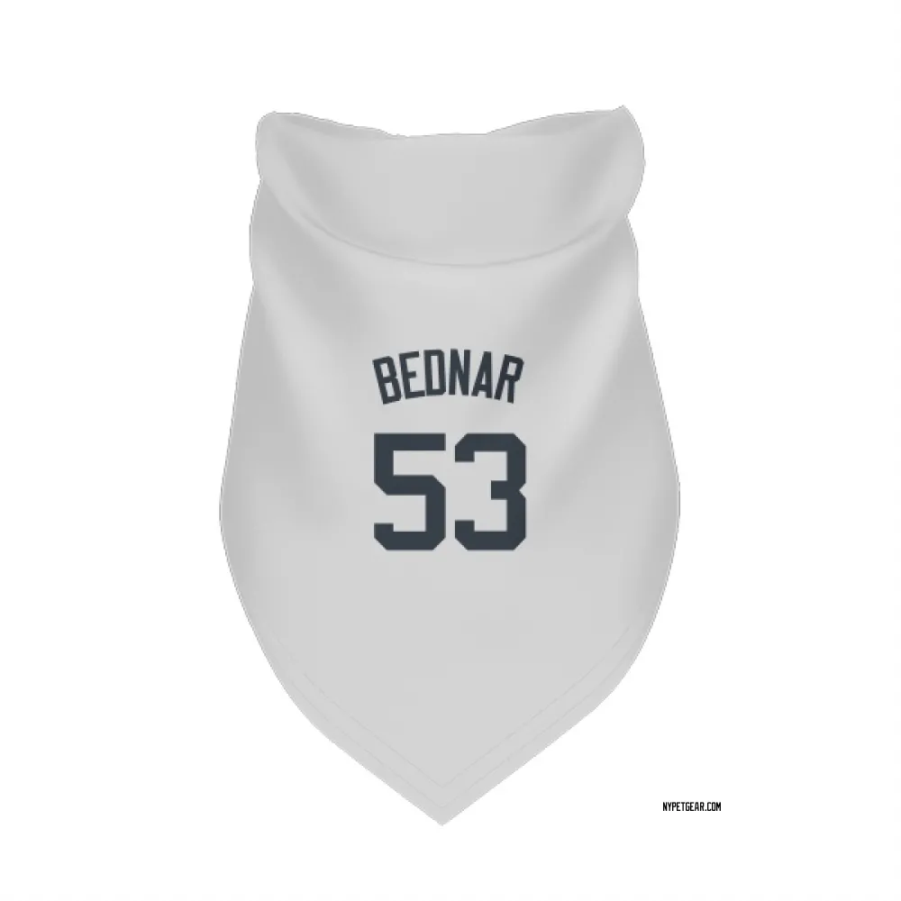 New York Yankees David Bednar White Pet Bandana for Dog & Cat