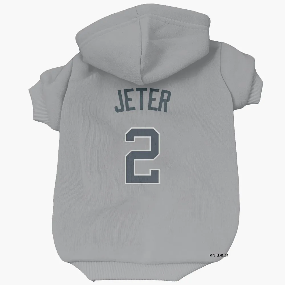 New York Yankees Derek Jeter Gray Pet Hoodie for Dog & Cat