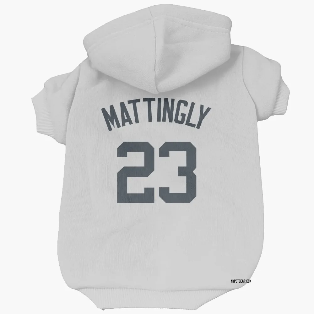 New York Yankees Don Mattingly White Pet Hoodie for Dog & Cat