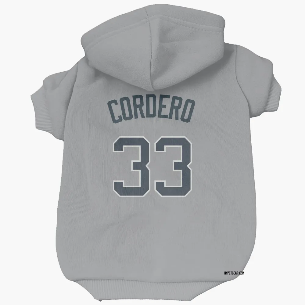 New York Yankees Franchy Cordero Gray Pet Hoodie for Dog & Cat