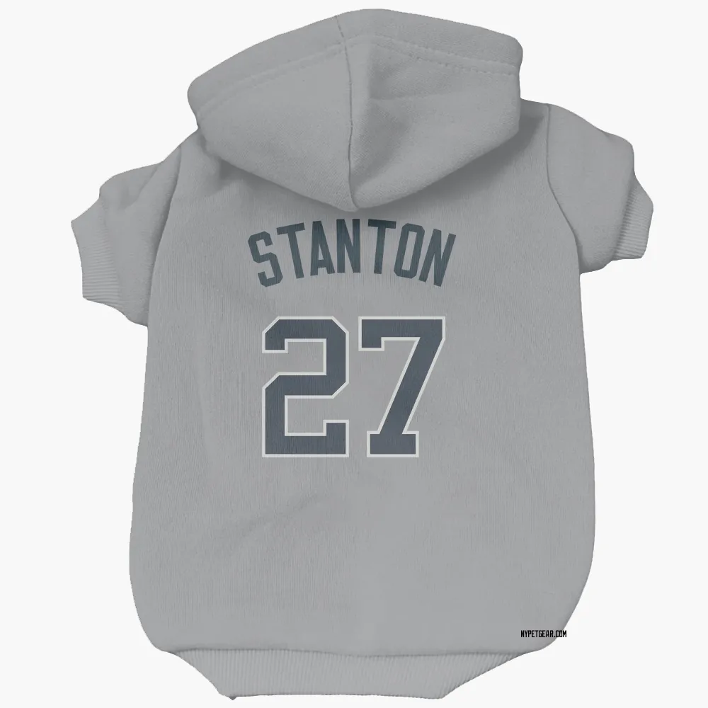 New York Yankees Giancarlo Stanton Gray Pet Hoodie for Dog & Cat