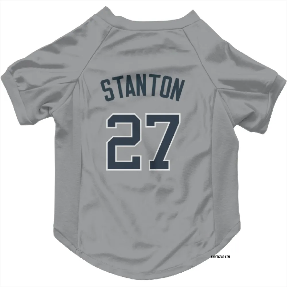 New York Yankees Giancarlo Stanton Gray Pet Jersey for Dog & Cat