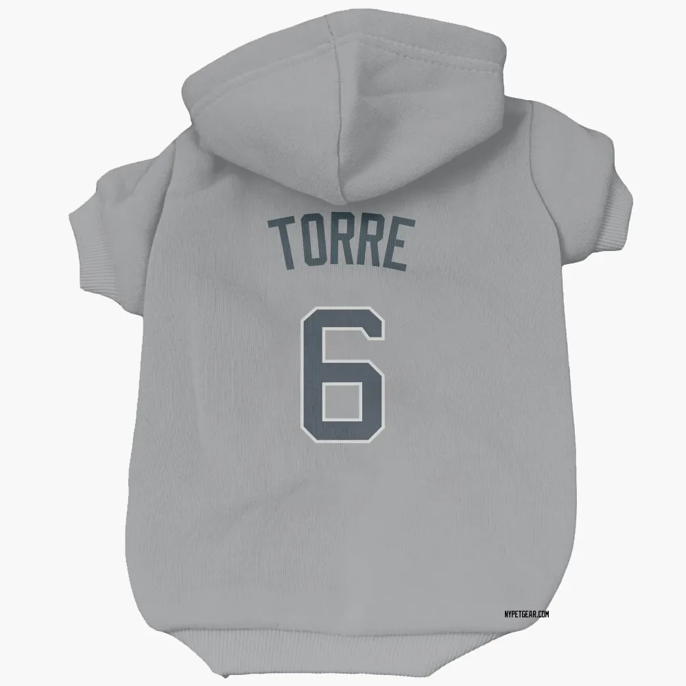 New York Yankees Joe Torre Gray Pet Hoodie for Dog & Cat