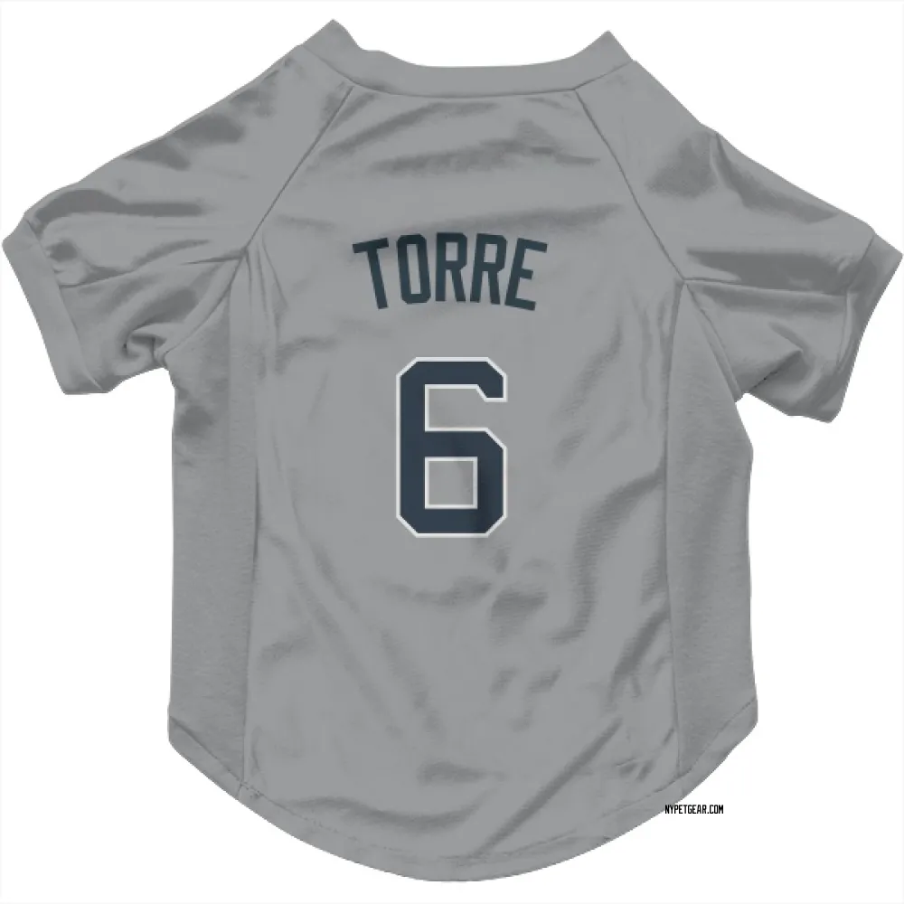 New York Yankees Joe Torre Gray Pet Jersey for Dog & Cat