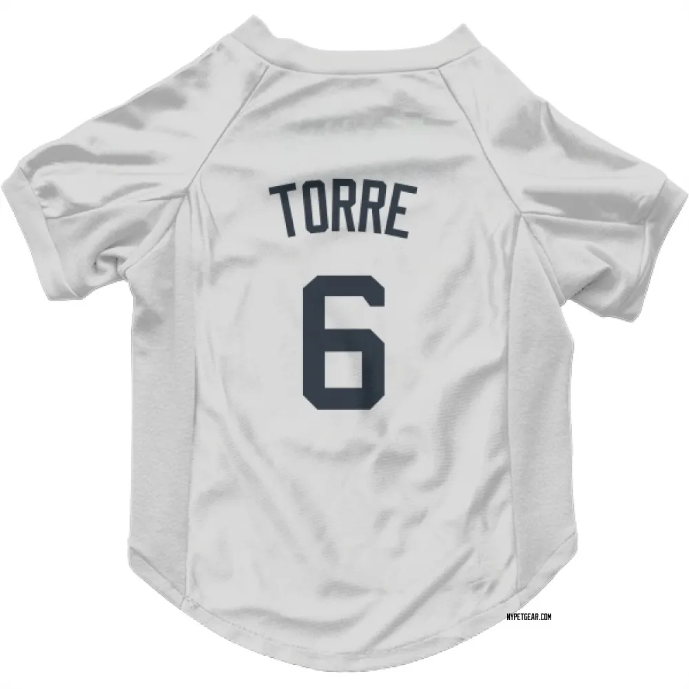 New York Yankees Joe Torre White Pet Jersey for Dog & Cat