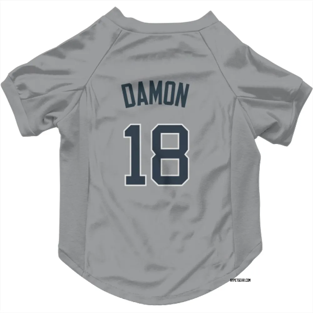 New York Yankees Johnny Damon Gray Pet Jersey for Dog & Cat