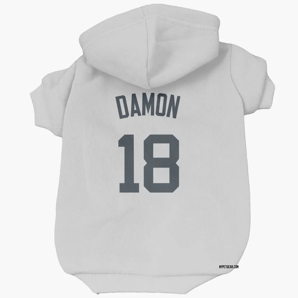 New York Yankees Johnny Damon White Pet Hoodie for Dog & Cat
