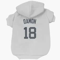 New York Yankees Johnny Damon White Pet Hoodie for Dog & Cat