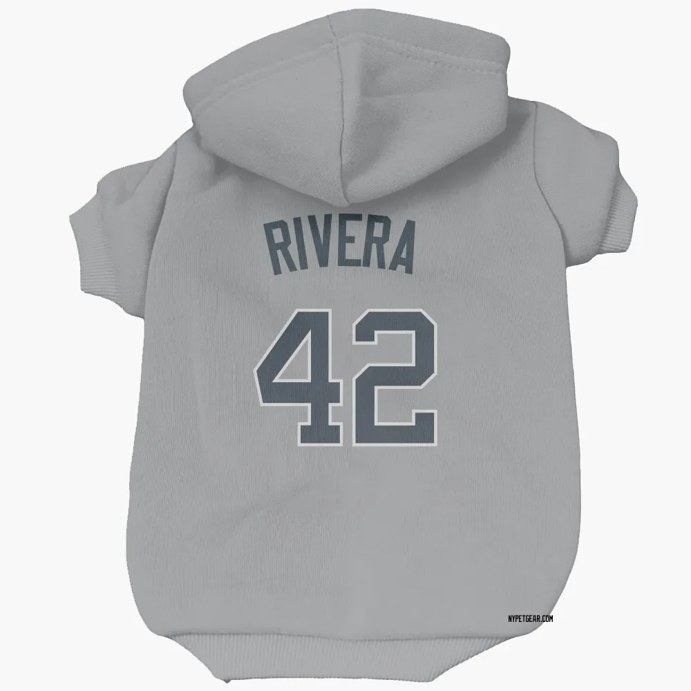 New York Yankees Mariano Rivera Gray Pet Hoodie for Dog & Cat
