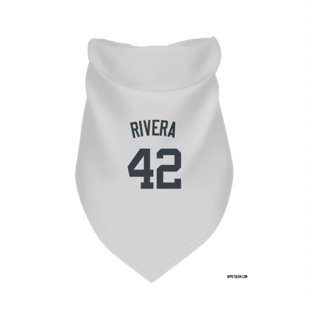 New York Yankees Mariano Rivera White Pet Bandana for Dog & Cat
