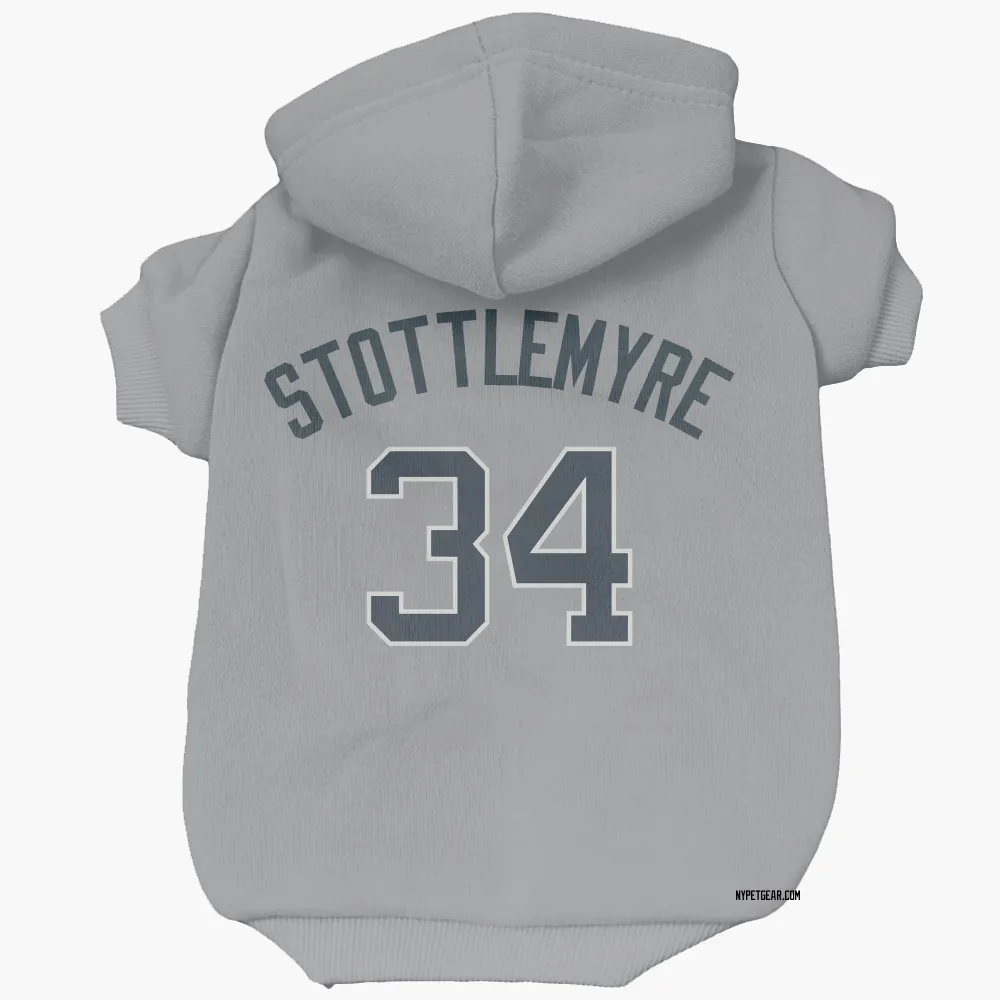 New York Yankees Mel Stottlemyre Gray Pet Hoodie for Dog & Cat