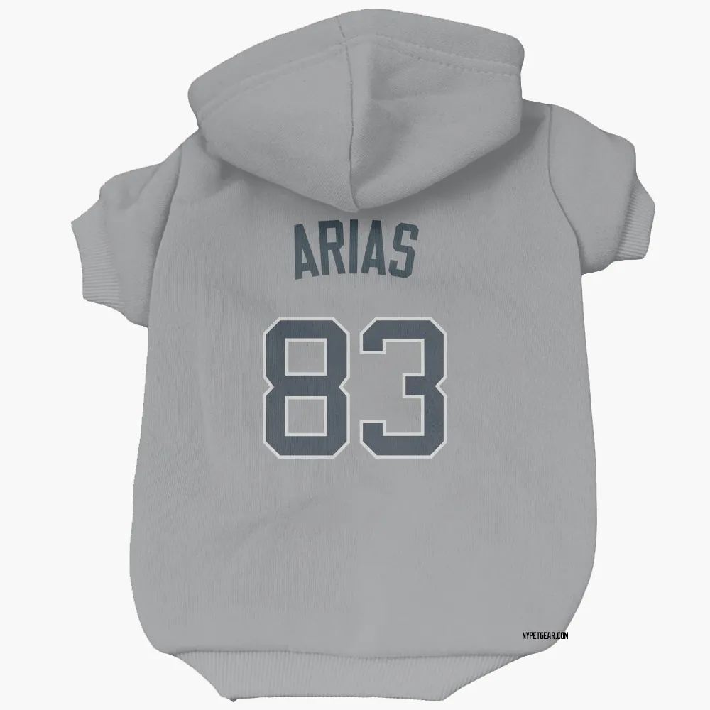 New York Yankees Michael Arias Gray Pet Hoodie for Dog & Cat