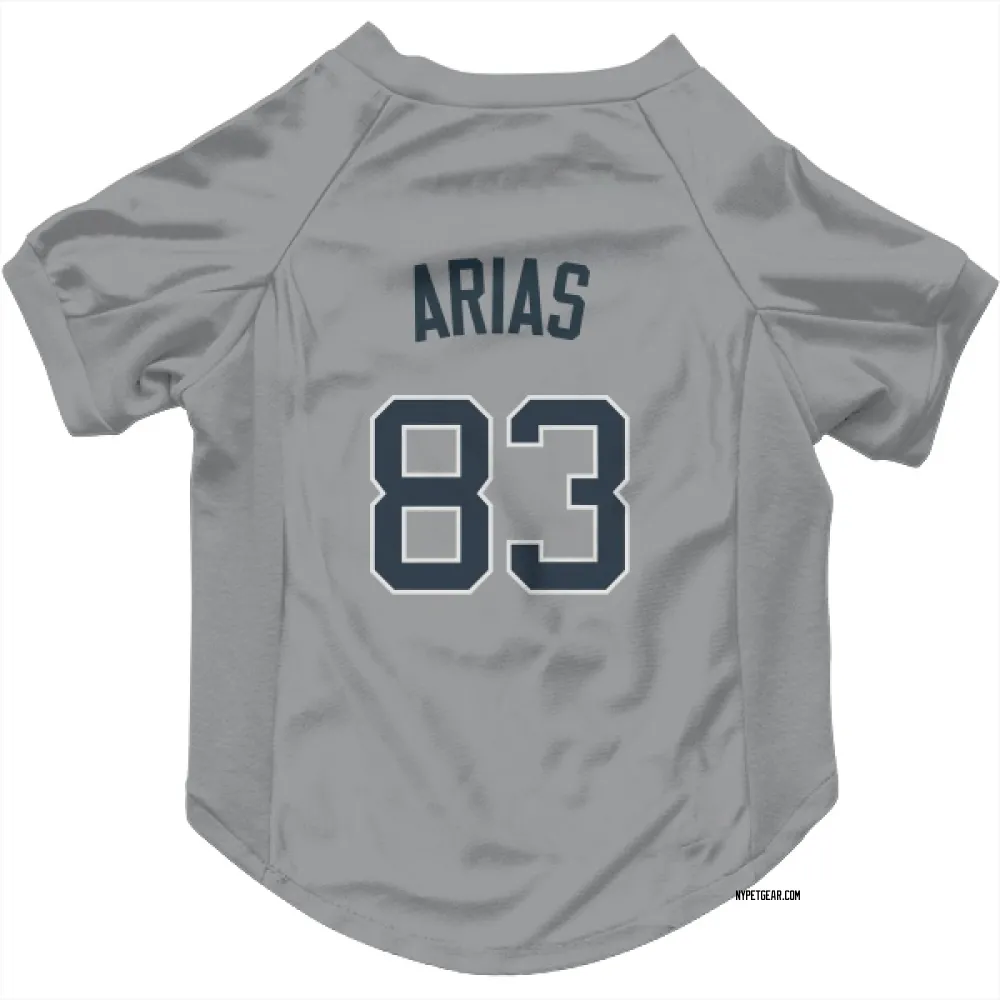 New York Yankees Michael Arias Gray Pet Jersey for Dog & Cat