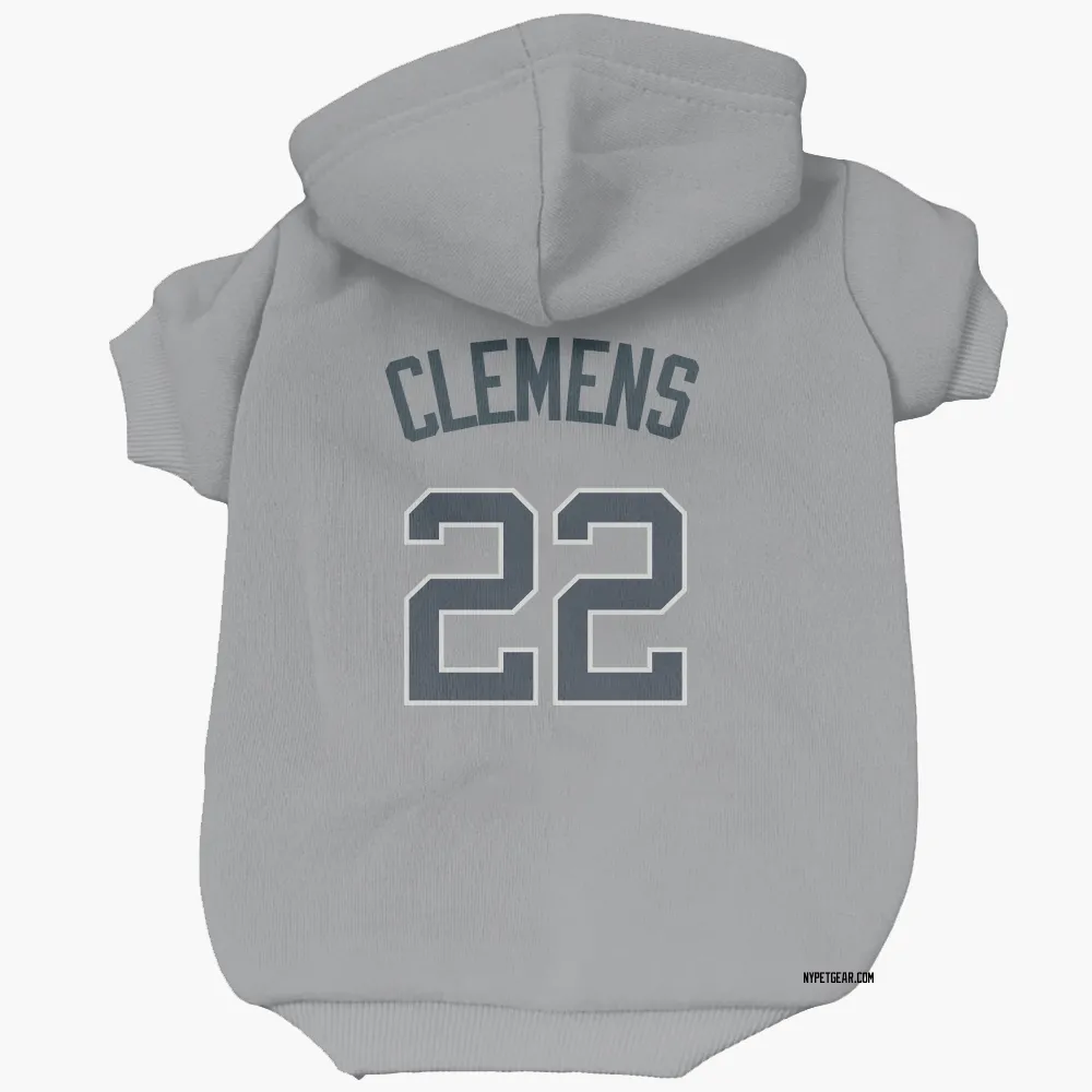 New York Yankees Roger Clemens Gray Pet Hoodie for Dog & Cat